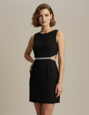 Onyx Belt Sheath Dress