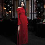 Rouge Allure Off-Shoulder Gown