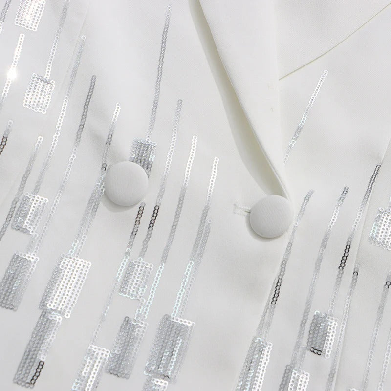 High-Waist Sequin Wide-Leg Pants