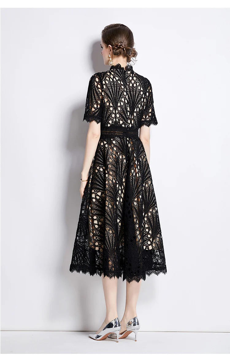 Sky Garden Lace Midi Dress