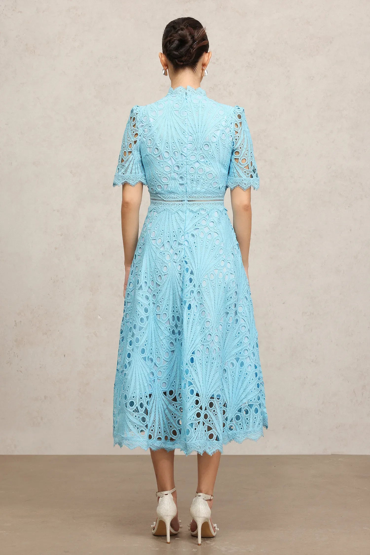 Sky Garden Lace Midi Dress