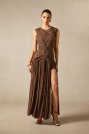 Edna Sleeveless Braided Maxi Dress