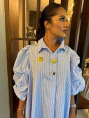 Ocean Mist Striped blue Tunic Dress