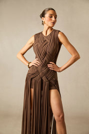 Edna Sleeveless Braided Maxi Dress