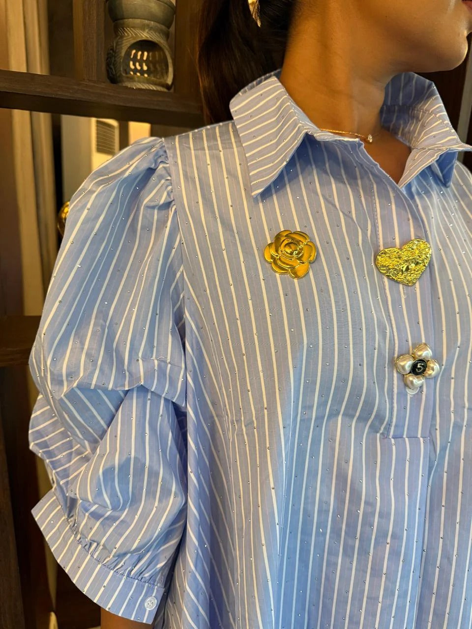 Ocean Mist Striped blue Tunic Dress