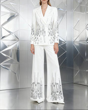 High-Waist Sequin Wide-Leg Pants