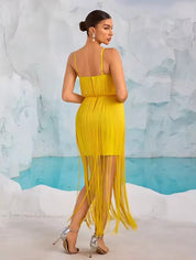 Strap Backless Sleeveless Bandage Midi Dress