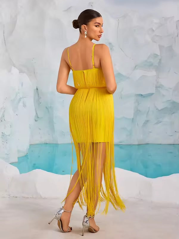 Strap Backless Sleeveless Bandage Midi Dress