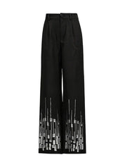 High-Waist Sequin Wide-Leg Pants