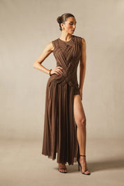 Edna Sleeveless Braided Maxi Dress