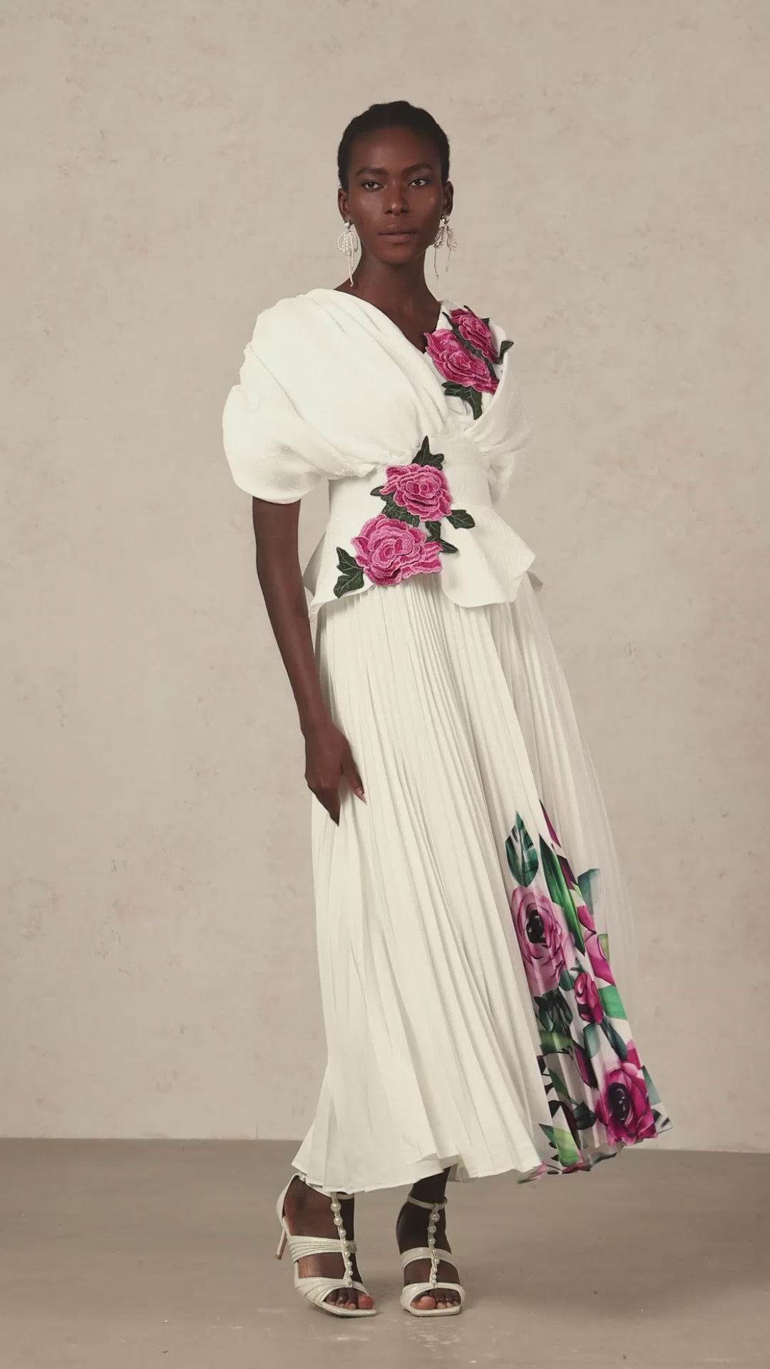 White Floral Applique