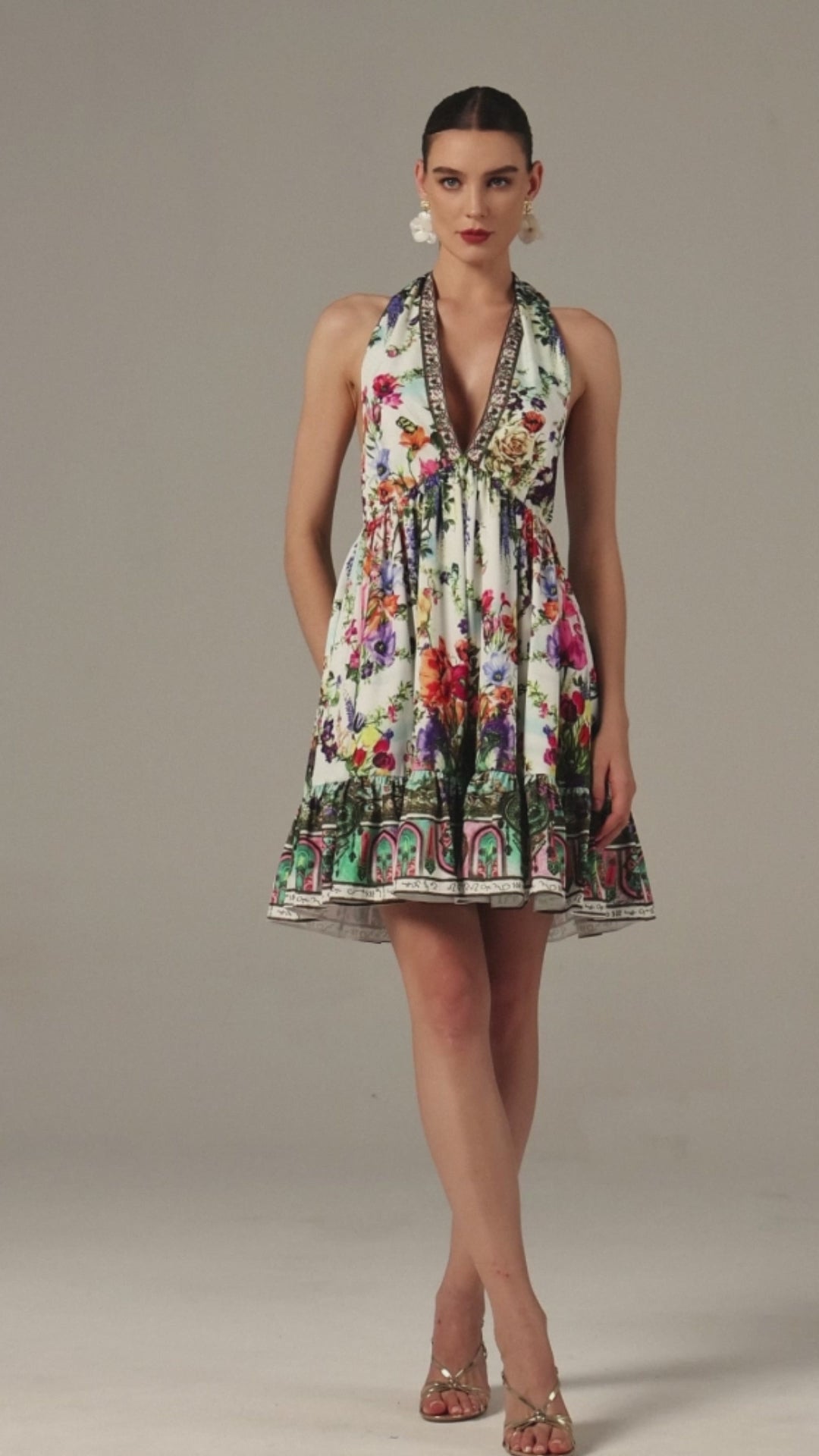 Garden Reverie Halter Dress