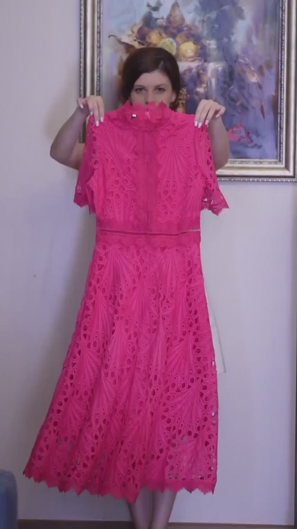 Sky Garden Lace Midi Dress