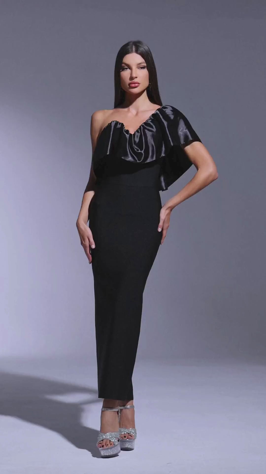 Black Swan Ruffle Elegance Gown