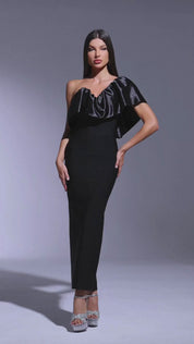 Black Swan Ruffle Elegance Gown