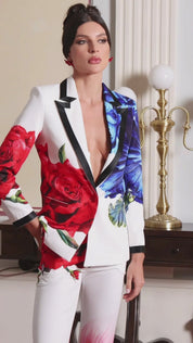 Elara Floral Printed Blazer Label Set