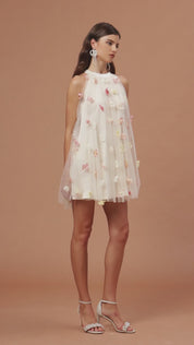 Floral Light Blue Mini Dress