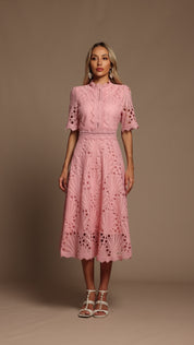 Rosewood Lace A-Line Dress