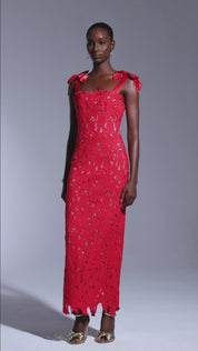 LACE GOWN WITH BOW STRAPS