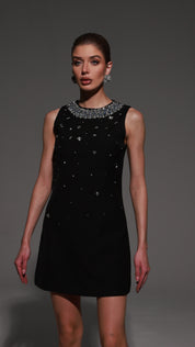 Noir Crystal Chic Dress