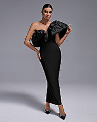 Black Swan Ruffle Elegance Gown